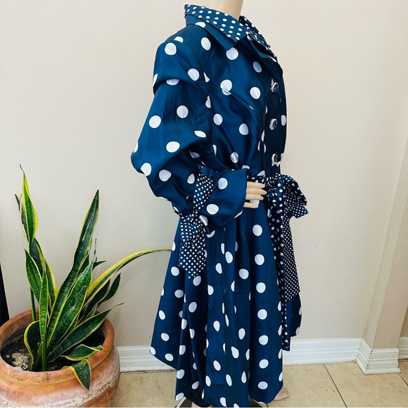 Beautiful Navy Polka Dot dress by Tally Taylor Sz 24W - Picture 5 of 11
